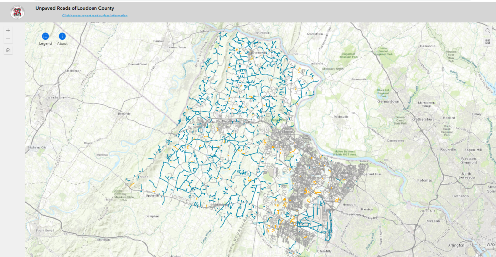 Unpaved Roads Map