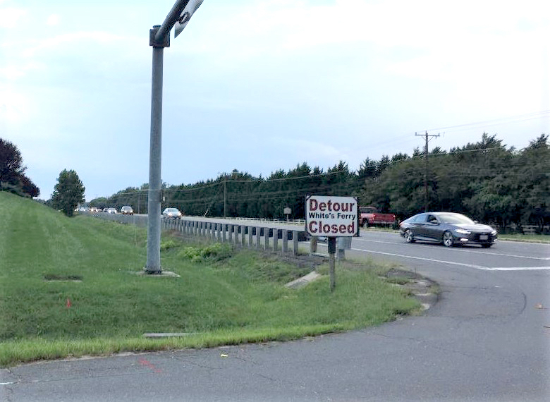 White's Ferry Closed Sign