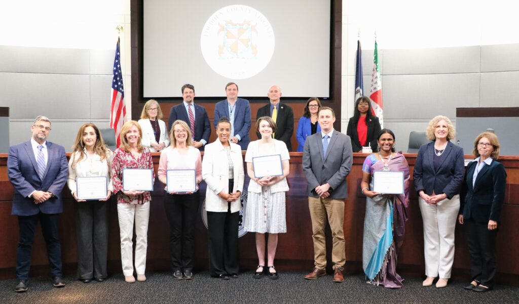 Members of the Loudoun County Board of Supervisors with winners of the Loudoun Environmental Commission's 2024 Environmental Excellence Awards