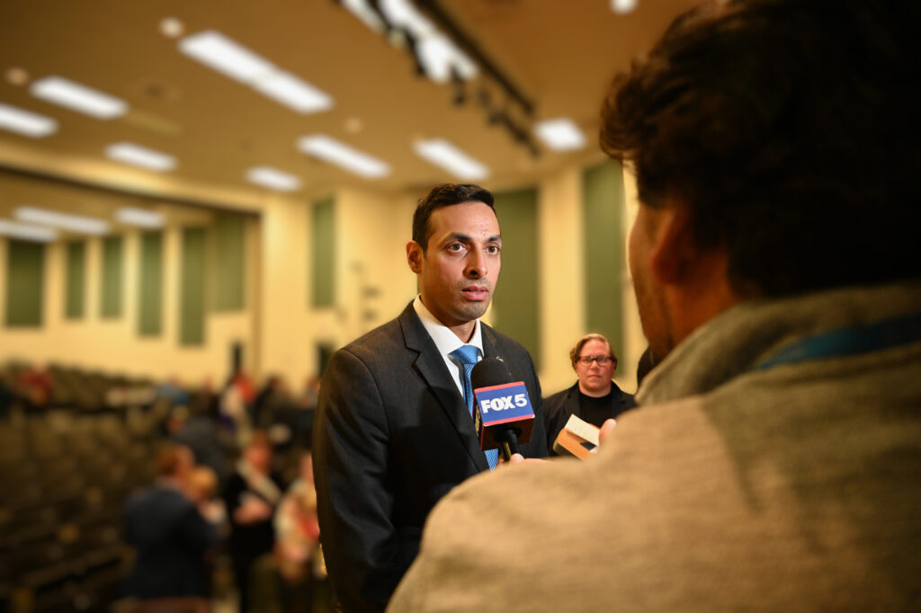 U.S. Rep. Suhas Subramanyam at a town hall meeting.