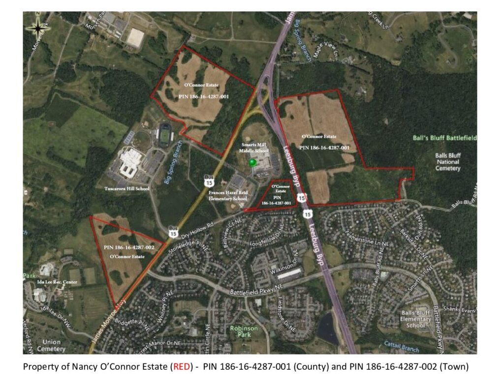 Property of Nancy OConner Estate - aerial image of parcels