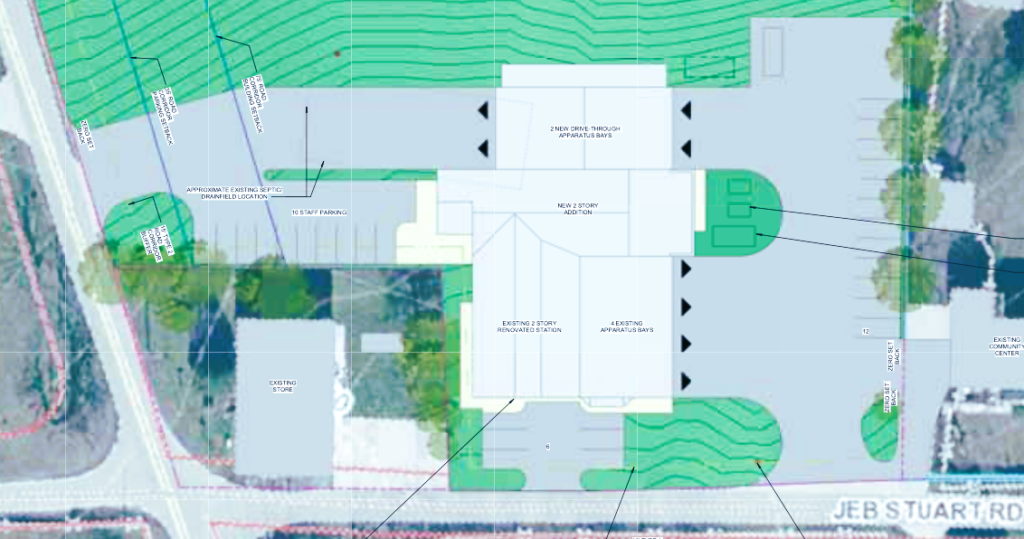 Rendering of Philomont Firehouse renovation.