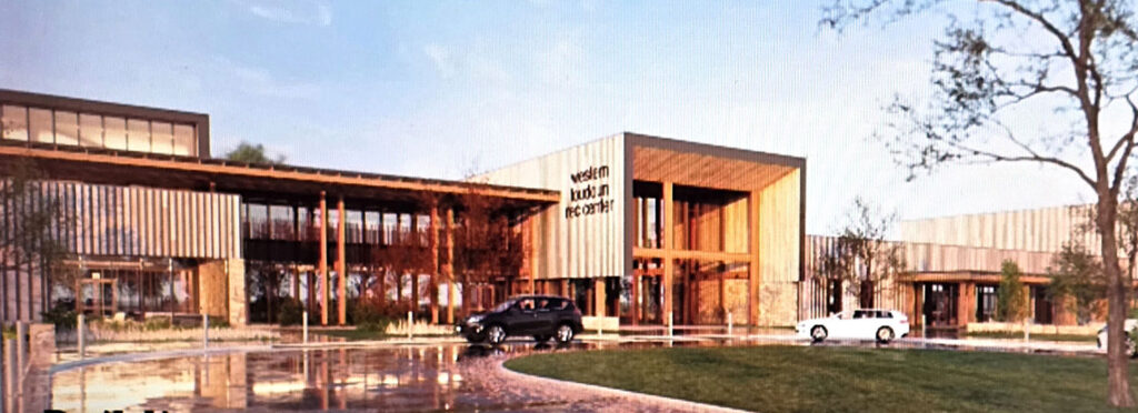Preliminary rendering of the Western Loudoun Recreation Center; design subject to change.